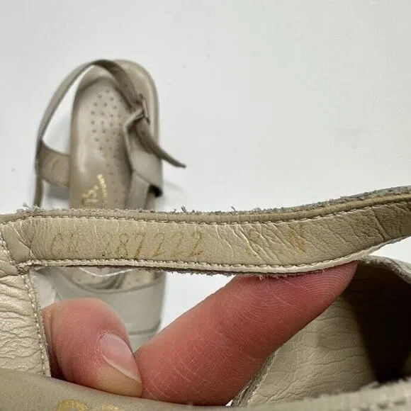 SAS Tripad Comfort Beige Tan Cream Heels Slingback Sandals Size 8.5 N Narrow