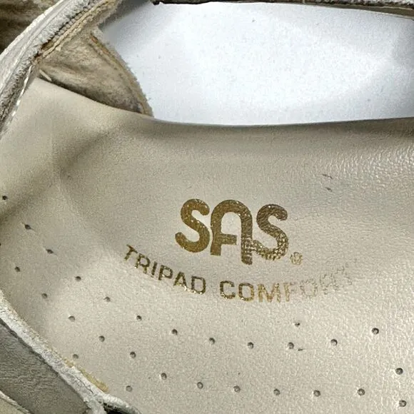 SAS Tripad Comfort Women Suntimer Heeled Sandals Size 11N US Pearl Bone Leather