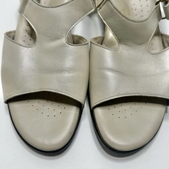 SAS Tripad Comfort Women Suntimer Heeled Sandals Size 11N US Pearl Bone Leather