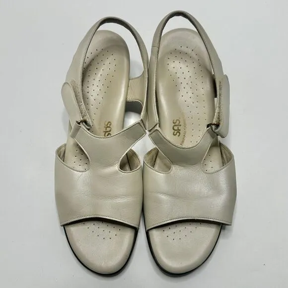 SAS Tripad Comfort Women Suntimer Heeled Sandals Size 11N US Pearl Bone Leather