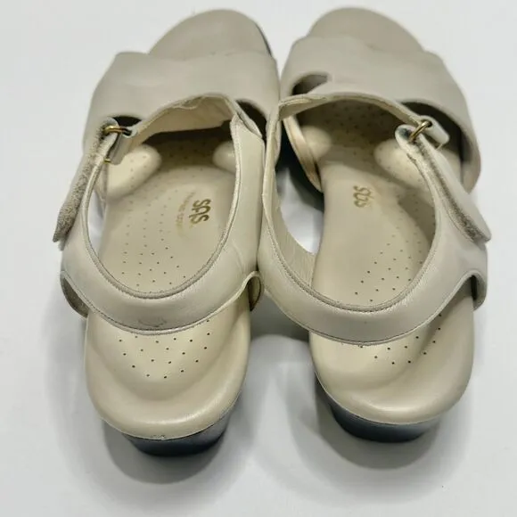 SAS Tripad Comfort Women Suntimer Heeled Sandals Size 11N US Pearl Bone Leather