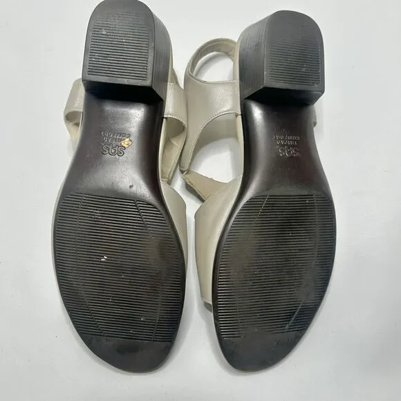 SAS Tripad Comfort Women Suntimer Heeled Sandals Size 11N US Pearl Bone Leather