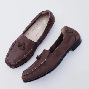 SAS Womens 9.5 Hope Brown Turf Slip On Comfort Loafers Leather Tassel Square Toe