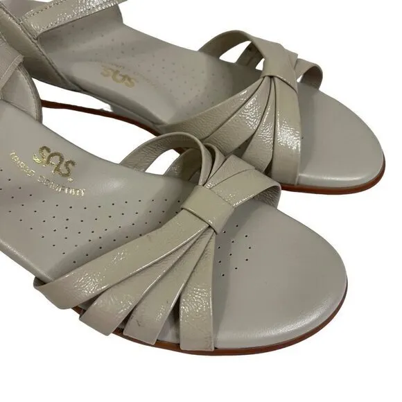 SAS Women's Tripad Comfort Beige Patent Leather Strappy Sandals Size 8 S M151841