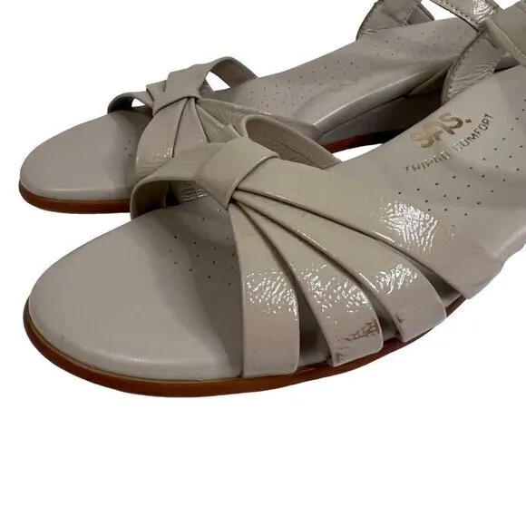 SAS Women's Tripad Comfort Beige Patent Leather Strappy Sandals Size 8 S M151841