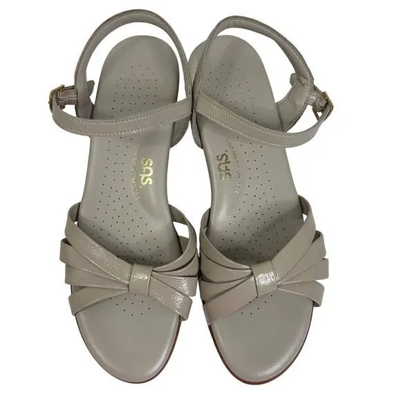 SAS Women's Tripad Comfort Beige Patent Leather Strappy Sandals Size 8 S M151841