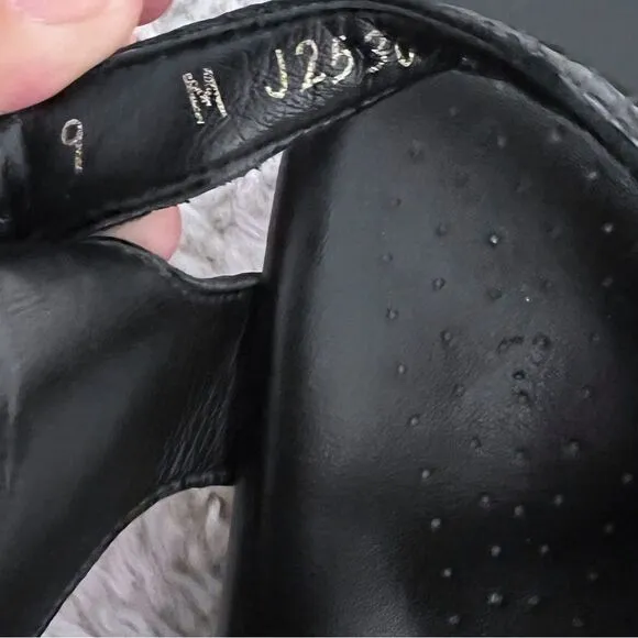 SAS Suntimer Sandals Womens Size 9 M Black Croc Leather Tripad Comfort Shoe USA