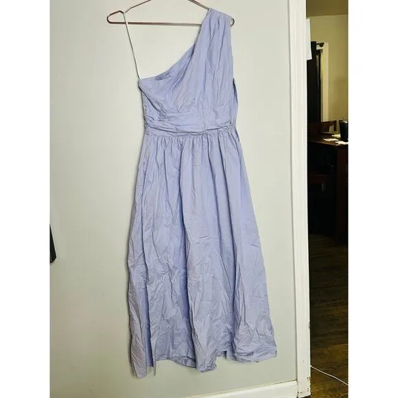 SAUNDERS Light Purple One Shoulder Sleeveless Poplin Maxi Dress Size 10
