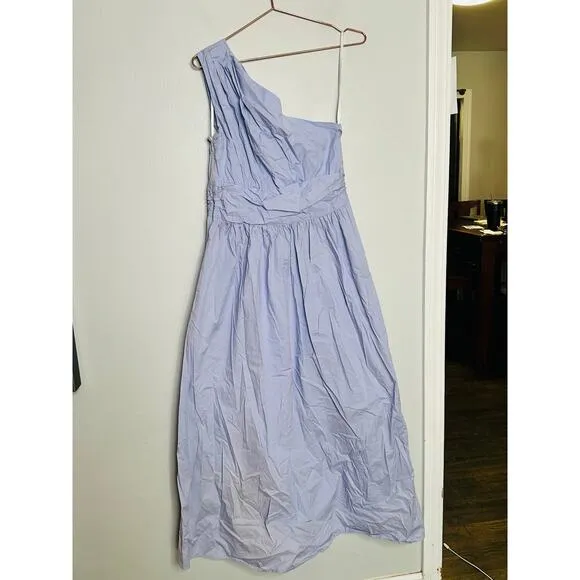 SAUNDERS Light Purple One Shoulder Sleeveless Poplin Maxi Dress Size 10