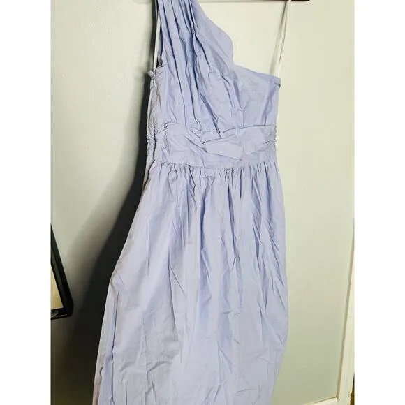 SAUNDERS Light Purple One Shoulder Sleeveless Poplin Maxi Dress Size 10