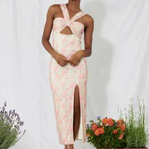 SAYLOR Faena dress sequin sparkly midi length floral formal prom large NWT