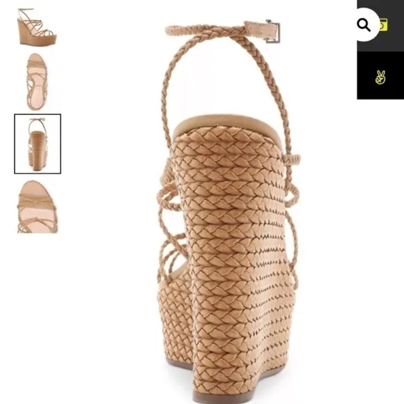 Schutz Flassie strappy platform wedge sandals espadrille woven leather