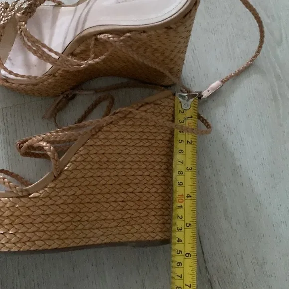 Schutz Flassie strappy platform wedge sandals espadrille woven leather
