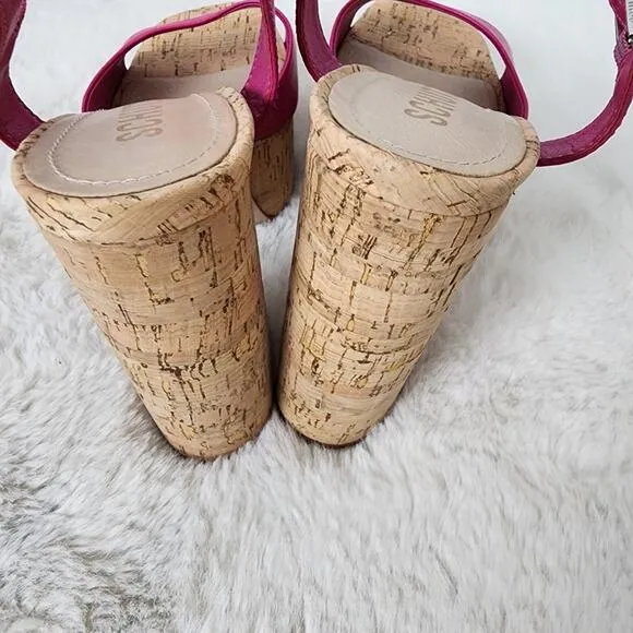 Schutz Glayce Leather Cork Platform Sandals
