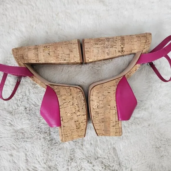 Schutz Glayce Leather Cork Platform Sandals