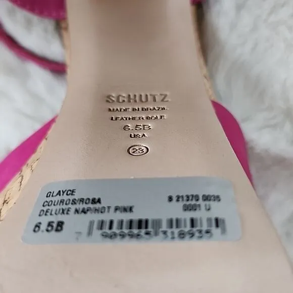 Schutz Glayce Leather Cork Platform Sandals