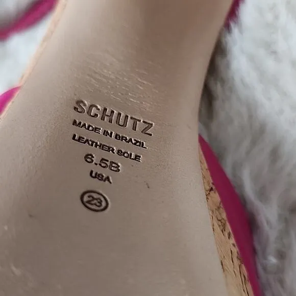 Schutz Glayce Leather Cork Platform Sandals