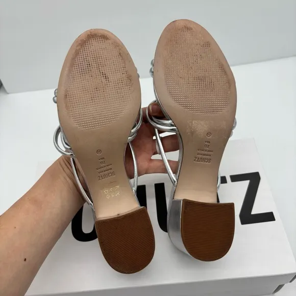 Schutz Princey Metallic Strappy Sandal