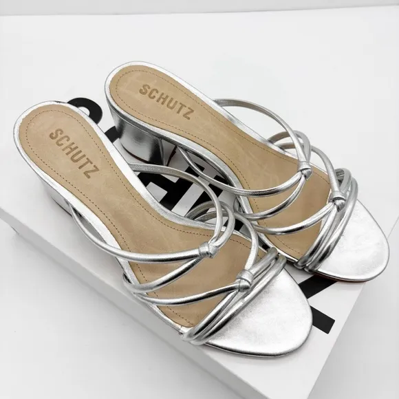 Schutz Princey Metallic Strappy Sandal