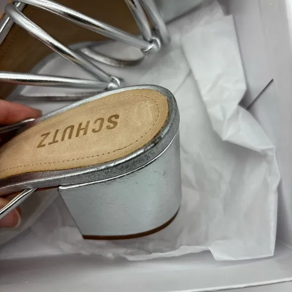 Schutz Princey Metallic Strappy Sandal