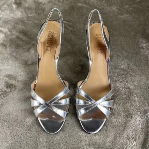 Schutz Silver Chayanne Strappy Sandals Size 7.5