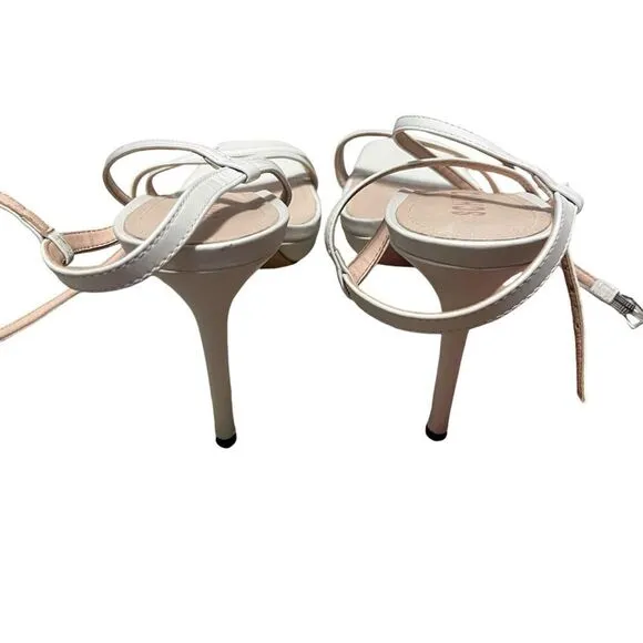Schutz Tersa Sandals Strappy White Square Toe Size 10 NEW