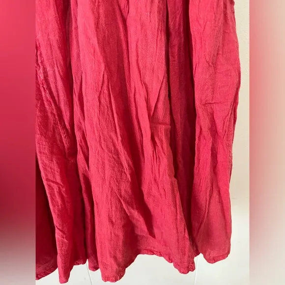 Scully Catina 100% Cotton Southern Maxi Skirt Red Large