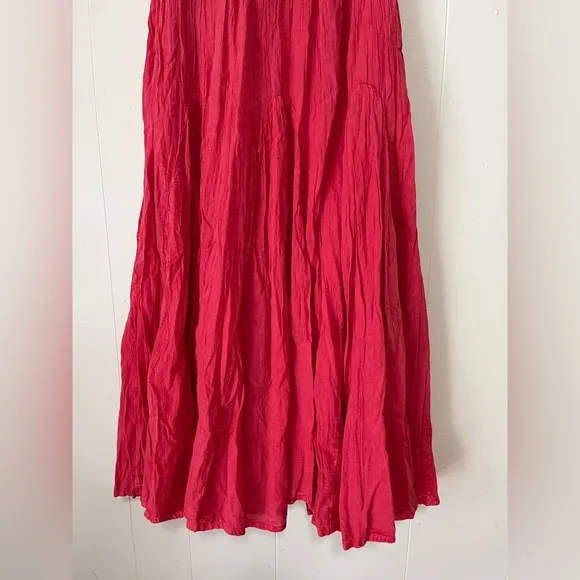 Scully Catina 100% Cotton Southern Maxi Skirt Red Large