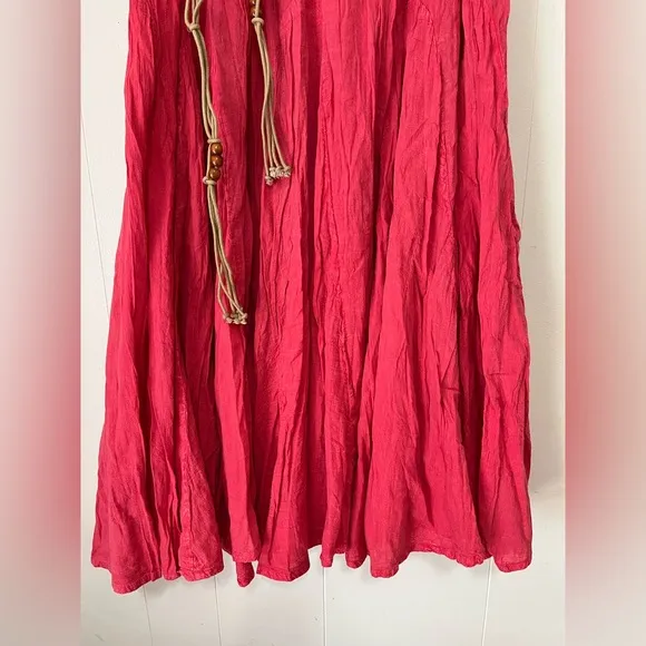Scully Catina 100% Cotton Southern Maxi Skirt Red Large