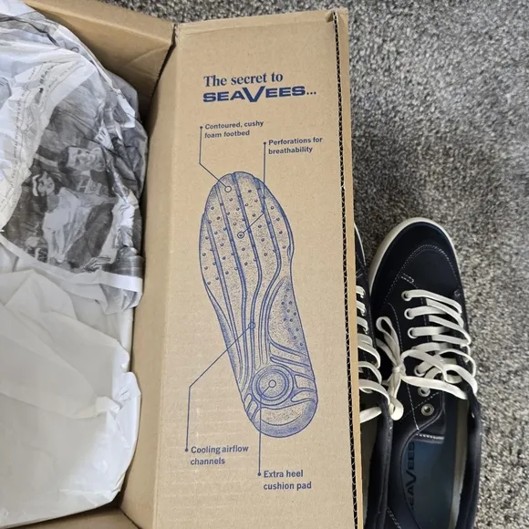 SeaVees Men's Navy Canvas Sneakers Westwood Tennis Shoe Original NEW size 10.5