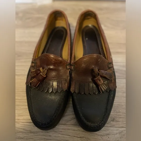 Sebago Black and Brown Tassel Loafers