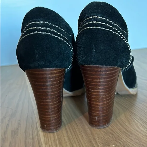 See by Chloe Black Suede heeled loafers