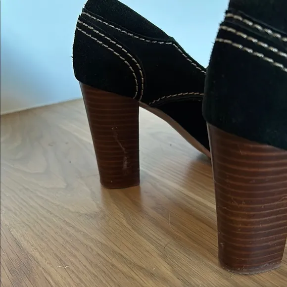 See by Chloe Black Suede heeled loafers