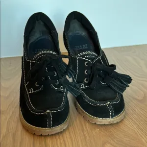 See by Chloe Black Suede heeled loafers