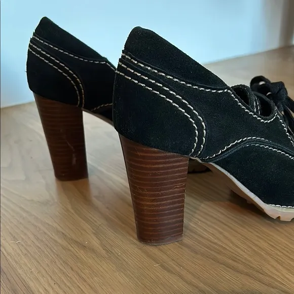 See by Chloe Black Suede heeled loafers
