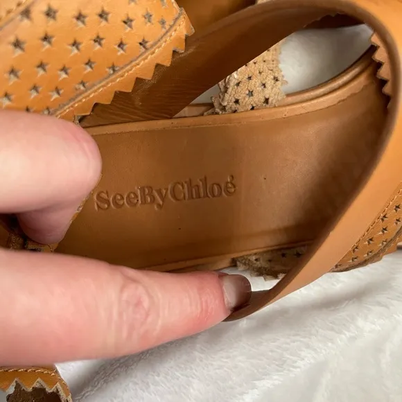 See by Chloe tan open toe sandals SZ strappy sandal SZ EUR 39