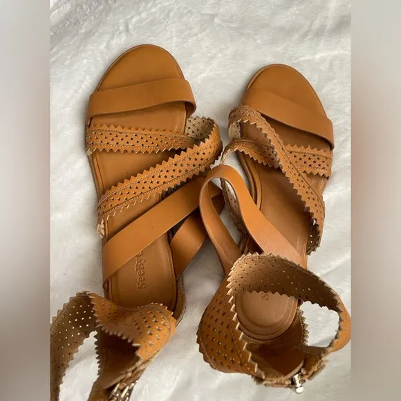 See by Chloe tan open toe sandals SZ strappy sandal SZ EUR 39
