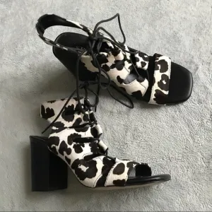 SENSO Rhiannon III Cow Hair Lace-up Heel Chalk