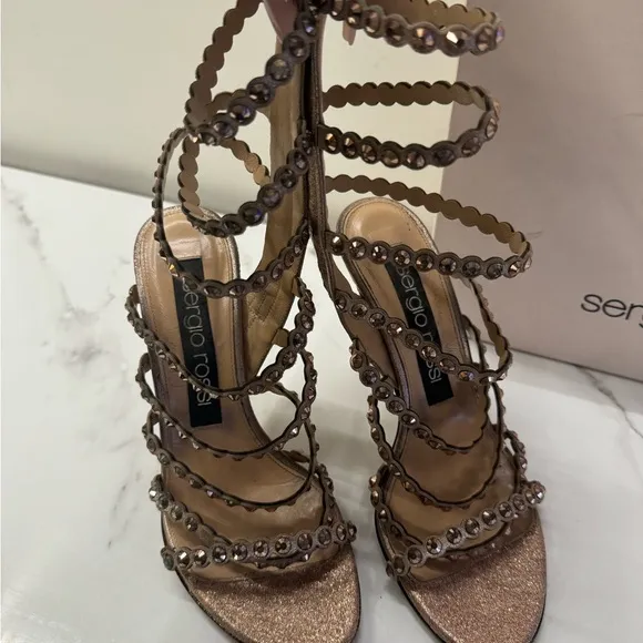 Sergio Rossi Women's Strappy Sandals - Gold
