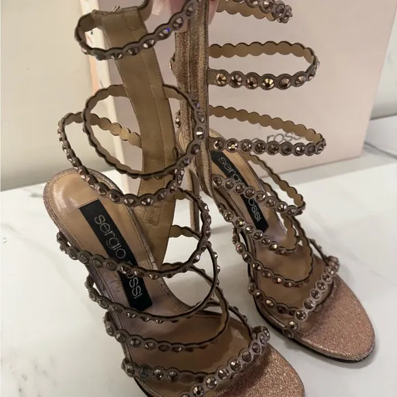 Sergio Rossi Women's Strappy Sandals - Gold