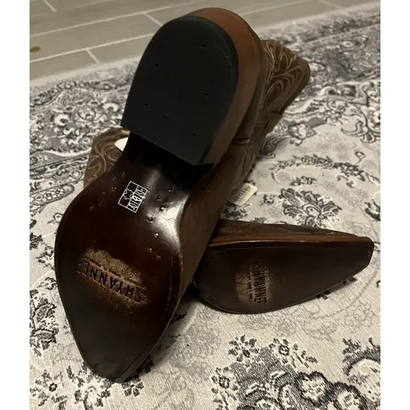 Shyanne Mad Dog Bone Western Boot Brown Womens Size 7.5 B New