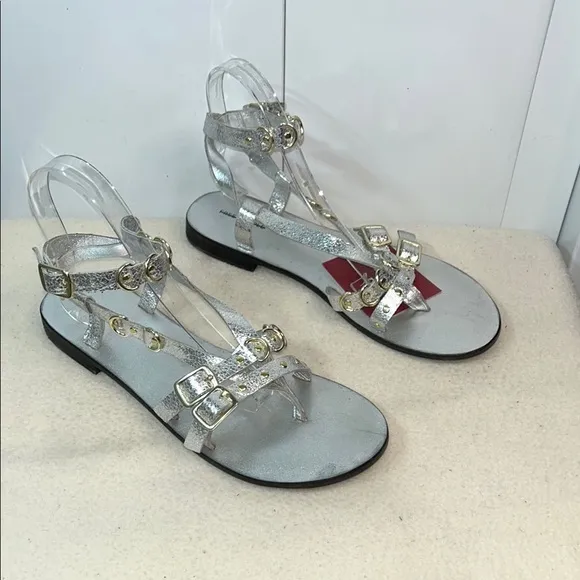 Silver Sandals with Decorative Buckles (B1)