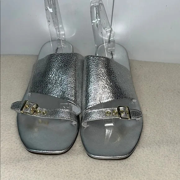 Silver Women's Slide Sandals (B1)