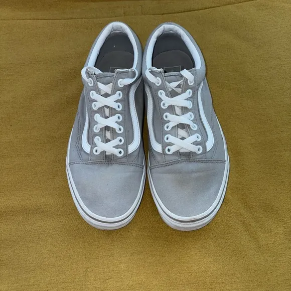 Size 9 Vans Gray and White Sneakers