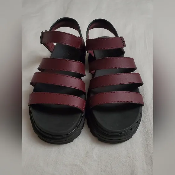 Skechers Jammers Poppin Strappy Sandals In Maroon Classic Boho No Size Retro