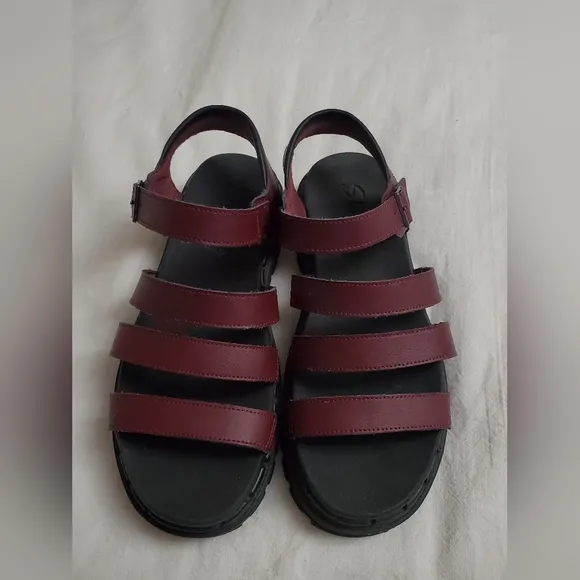 Skechers Jammers Poppin Strappy Sandals In Maroon Classic Boho No Size Retro