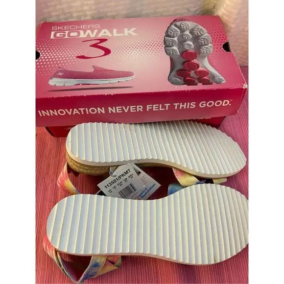 Skechers 10 memory foam sandals Vegan sn#113551 NEW pastels