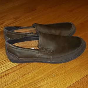Skechers Brown Leather Slip-On Loafers