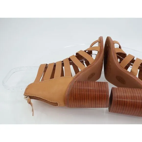Sofft Stratford Sandals Brown Leather Block Heel Gladiator Strappy Size 9 M