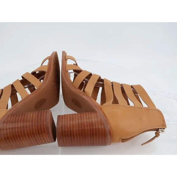 Sofft Stratford Sandals Brown Leather Block Heel Gladiator Strappy Size 9 M